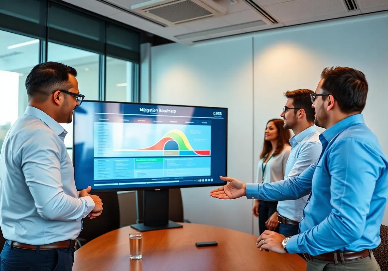 Nextgenlytics consultants reviewing a migration plan